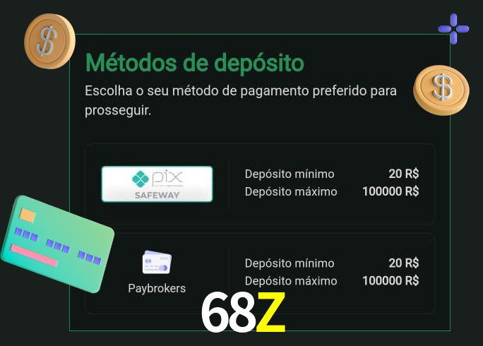 O cassino 68Z oferece uma grande variedade de métodos de pagamento